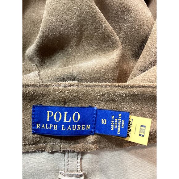 Ralph Lauren Suede Stretch Tan Pant Size 10 - Picture 4 of 4